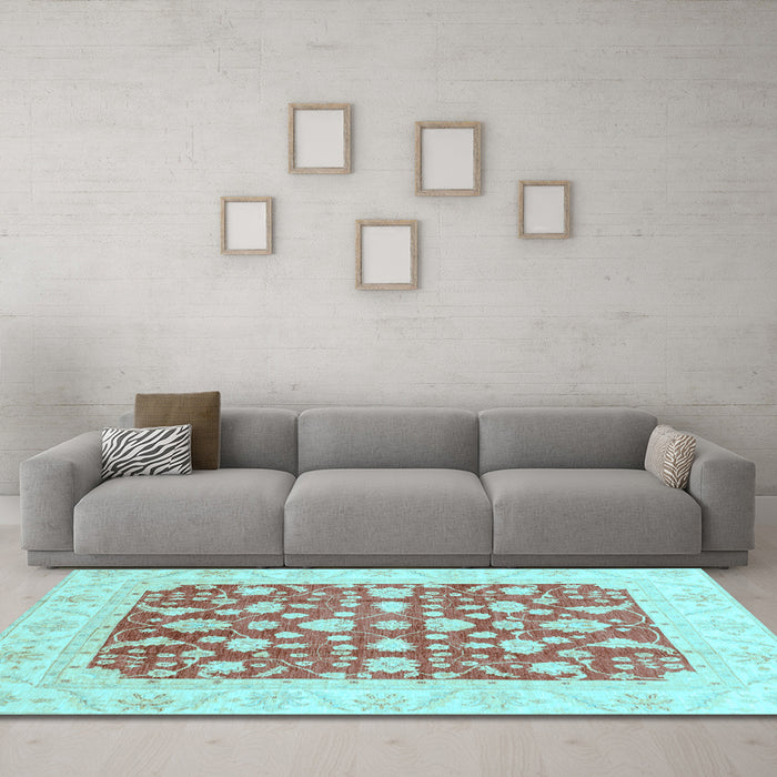 Machine Washable Abstract Light Blue Modern Rug in a Living Room, wshabs3790lblu