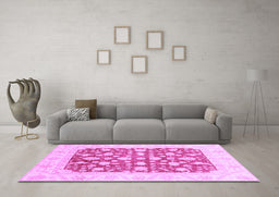 Machine Washable Abstract Purple Modern Area Rugs in a Living Room, wshabs3790pur