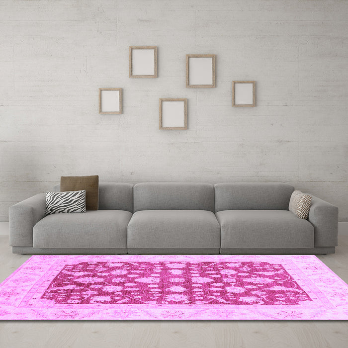 Machine Washable Abstract Purple Modern Area Rugs in a Living Room, wshabs3790pur
