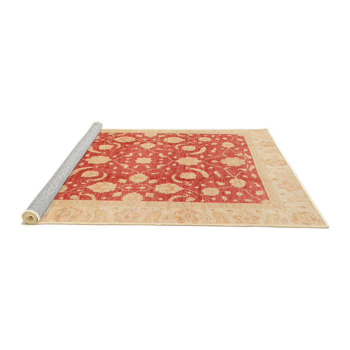 Sideview of Machine Washable Abstract Bright Orange Rug, wshabs3791