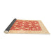 Sideview of Abstract Bright Orange Modern Rug, abs3791