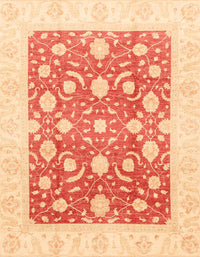 Machine Washable Abstract Bright Orange Rug, wshabs3791