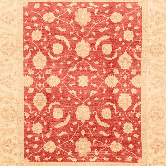 Machine Washable Abstract Bright Orange Rug, wshabs3791