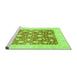 Sideview of Machine Washable Abstract Green Modern Area Rugs, wshabs3791grn