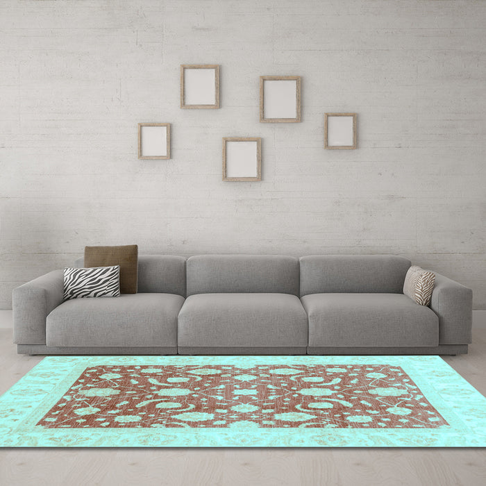Machine Washable Abstract Light Blue Modern Rug in a Living Room, wshabs3791lblu