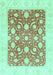 Machine Washable Abstract Turquoise Modern Area Rugs, wshabs3791turq