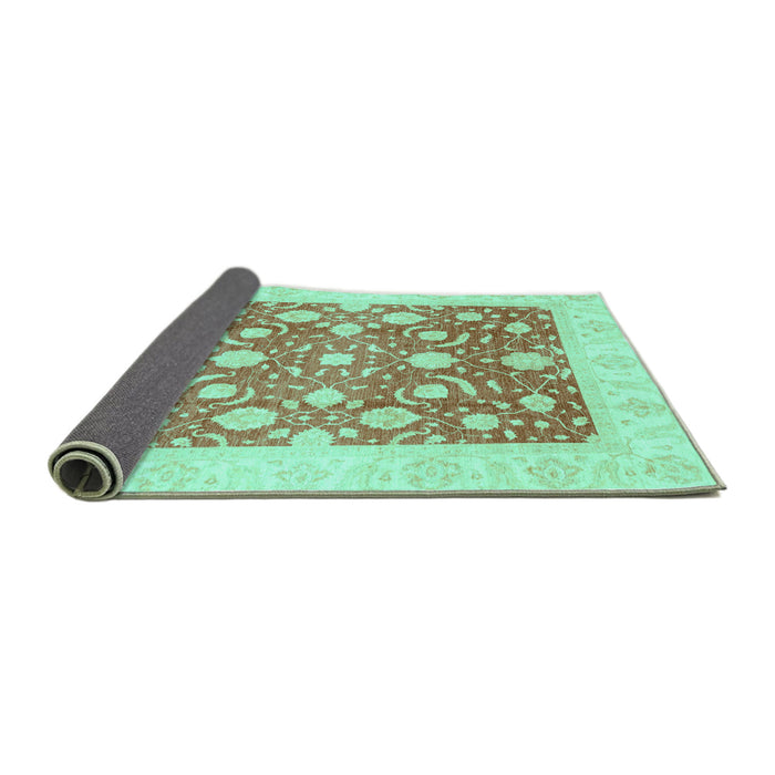 Sideview of Abstract Turquoise Modern Rug, abs3791turq