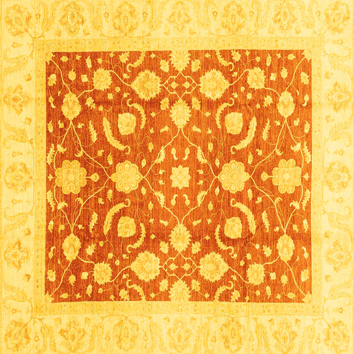 Square Machine Washable Abstract Yellow Modern Rug, wshabs3791yw