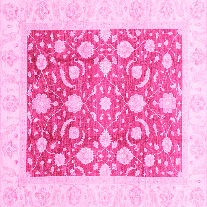 Square Machine Washable Abstract Pink Modern Rug, wshabs3791pnk