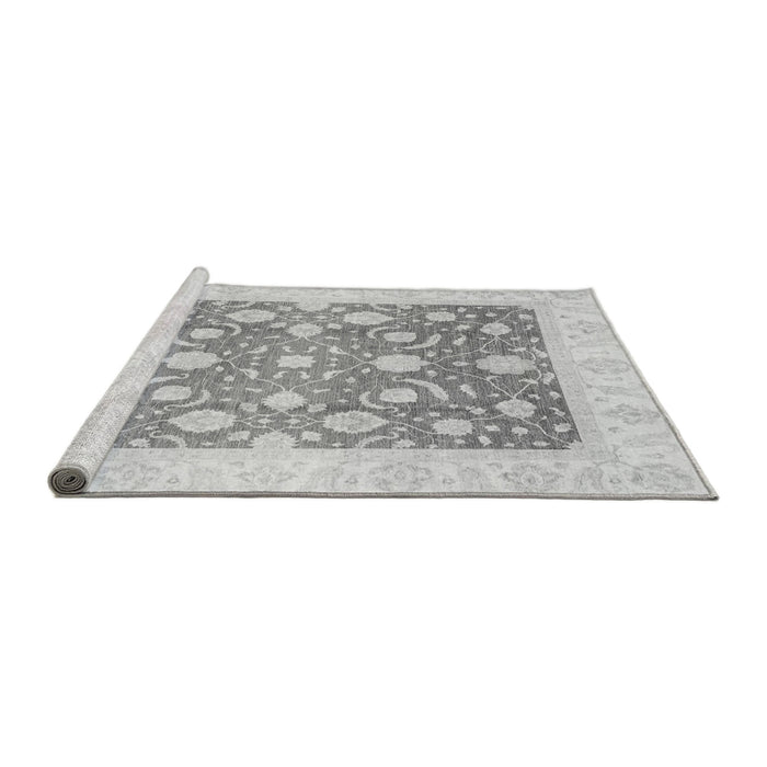 Sideview of Machine Washable Abstract Gray Modern Rug, wshabs3791gry