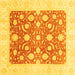 Square Abstract Yellow Modern Rug, abs3791yw