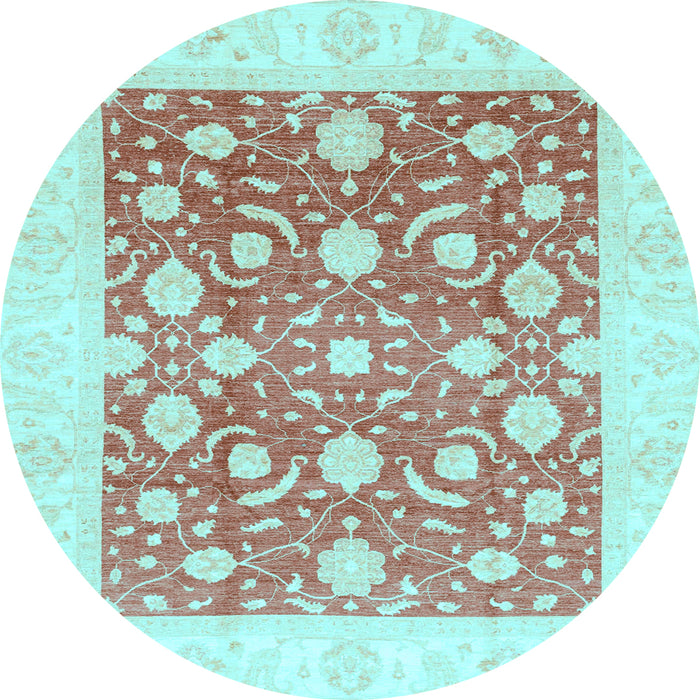 Round Machine Washable Abstract Light Blue Modern Rug, wshabs3791lblu