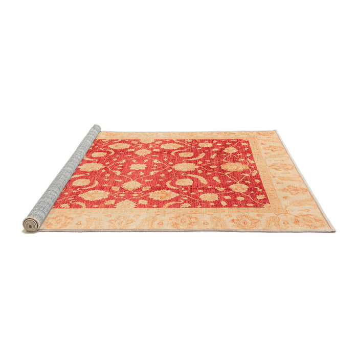 Sideview of Machine Washable Abstract Orange Modern Area Rugs, wshabs3791org