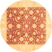 Round Machine Washable Abstract Brown Modern Rug, wshabs3791brn