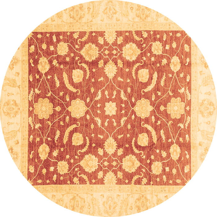 Round Abstract Brown Modern Rug, abs3791brn