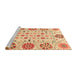 Sideview of Machine Washable Abstract Mustard Yellow Rug, wshabs3792