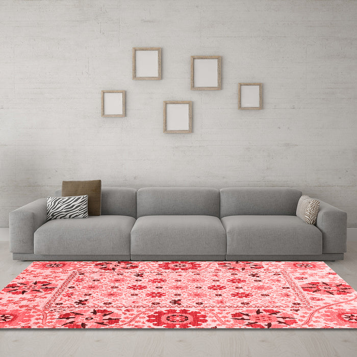 Modern Red Washable Rugs
