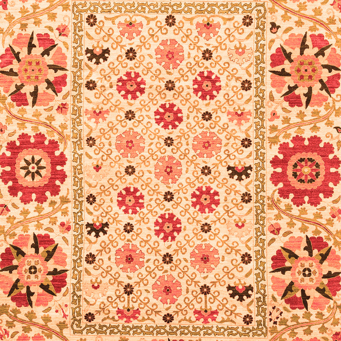 Machine Washable Abstract Orange Modern Area Rugs, wshabs3792org