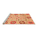 Sideview of Machine Washable Abstract Orange Modern Area Rugs, wshabs3792org