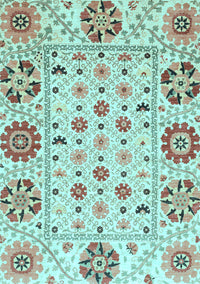 Abstract Light Blue Modern Rug, abs3792lblu