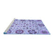 Sideview of Machine Washable Abstract Blue Modern Rug, wshabs3792blu