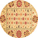 Round Machine Washable Abstract Brown Modern Rug, wshabs3792brn