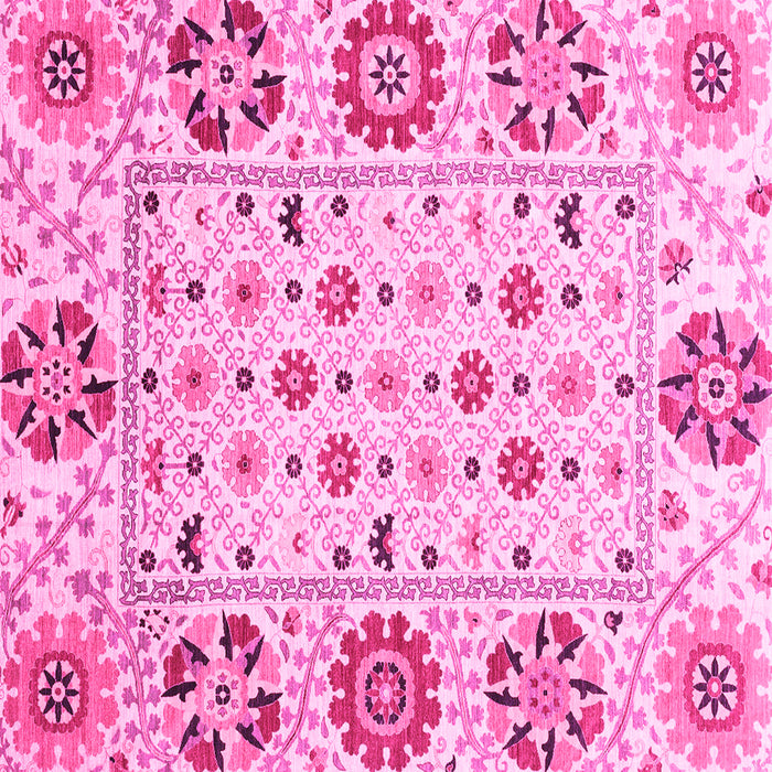 Square Machine Washable Abstract Pink Modern Rug, wshabs3792pnk