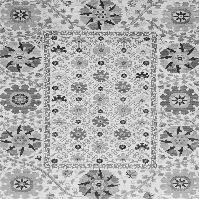 Square Abstract Gray Modern Rug, abs3792gry