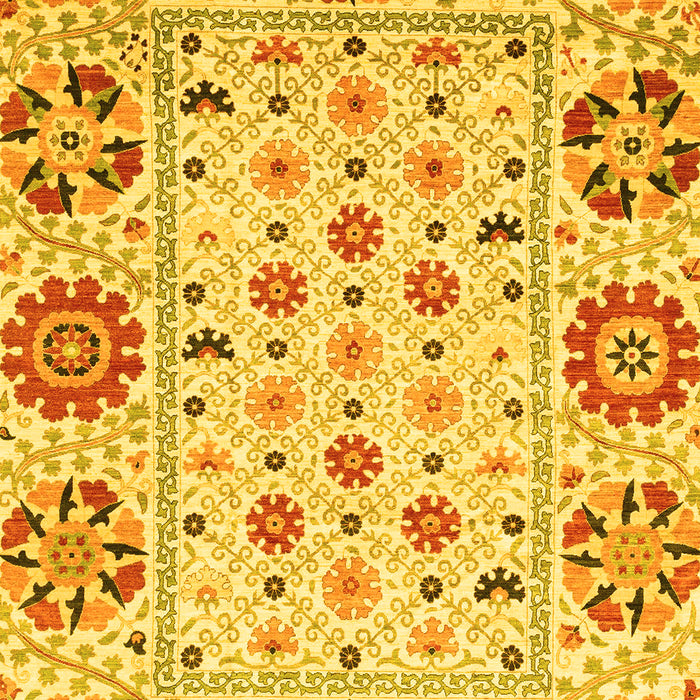 Machine Washable Abstract Yellow Modern Rug, wshabs3792yw