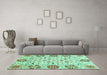 Machine Washable Abstract Turquoise Modern Area Rugs in a Living Room,, wshabs3792turq