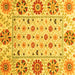 Square Machine Washable Abstract Yellow Modern Rug, wshabs3792yw