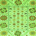 Square Abstract Green Modern Rug, abs3792grn