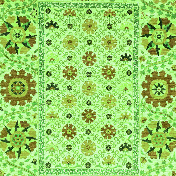 Machine Washable Abstract Green Modern Area Rugs, wshabs3792grn