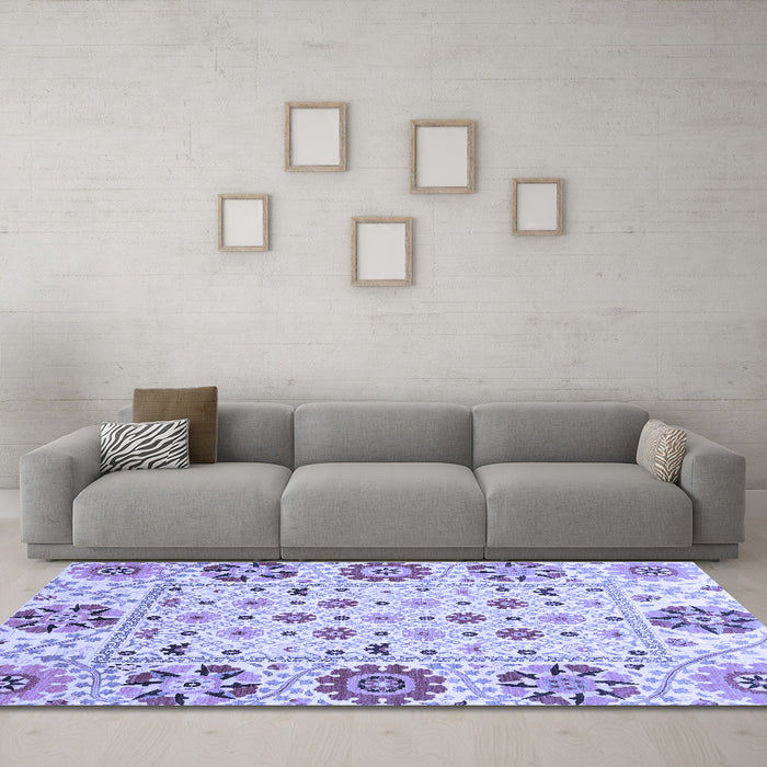 Machine Washable Abstract Blue Modern Rug in a Living Room, wshabs3792blu