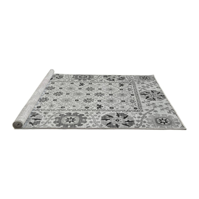 Sideview of Machine Washable Abstract Gray Modern Rug, wshabs3792gry
