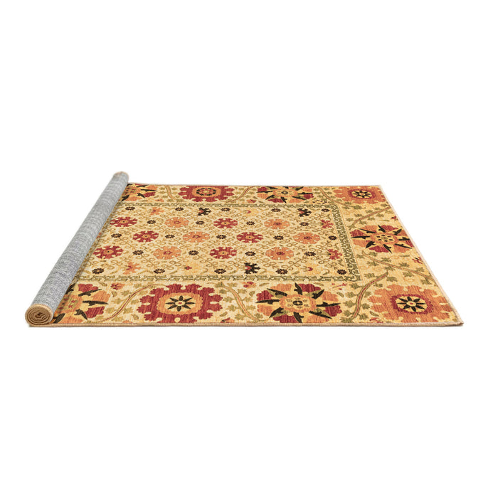 Sideview of Machine Washable Abstract Brown Modern Rug, wshabs3792brn
