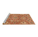 Sideview of Machine Washable Abstract Red Rug, wshabs3793