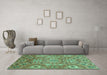 Machine Washable Abstract Turquoise Modern Area Rugs in a Living Room,, wshabs3793turq