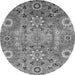 Round Abstract Gray Modern Rug, abs3793gry