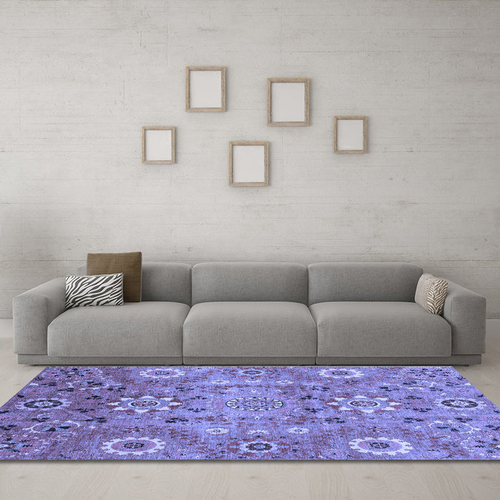 Machine Washable Abstract Blue Modern Rug in a Living Room, wshabs3793blu