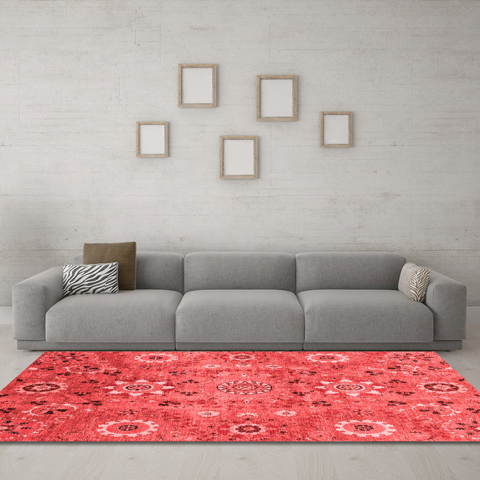 Modern Red Washable Rugs