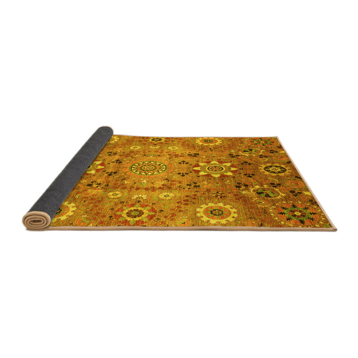 Sideview of Abstract Yellow Modern Rug, abs3793yw