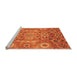 Sideview of Machine Washable Abstract Orange Modern Area Rugs, wshabs3793org