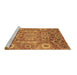 Sideview of Machine Washable Abstract Brown Modern Rug, wshabs3793brn