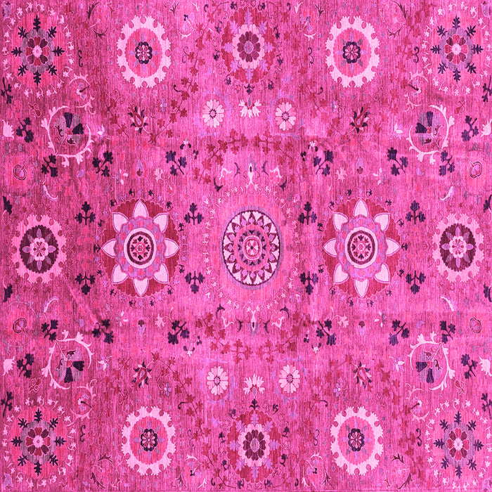 Square Machine Washable Abstract Pink Modern Rug, wshabs3793pnk