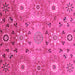 Square Machine Washable Abstract Pink Modern Rug, wshabs3793pnk