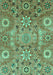 Machine Washable Abstract Turquoise Modern Area Rugs, wshabs3793turq