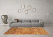 Machine Washable Abstract Brown Modern Rug in a Living Room,, wshabs3793brn