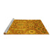 Sideview of Machine Washable Abstract Yellow Modern Rug, wshabs3793yw