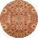 Round Abstract Red Modern Rug, abs3793